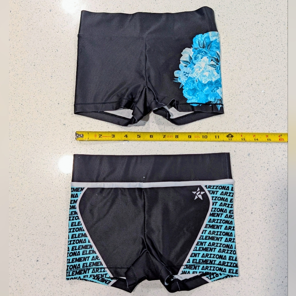 2 ALLSTAR Element Elite Rebel Athletics large & medium Cheer Cheerleading Shorts